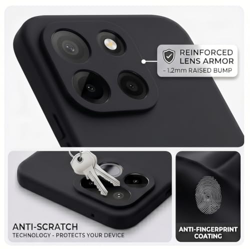 Image of FIRST MART Silicone Back Cover for OnePlus Nord 6 | Matte Black Anti-Slip Grip Case, Scratch Resistant, Slim Fit | Pack of 1