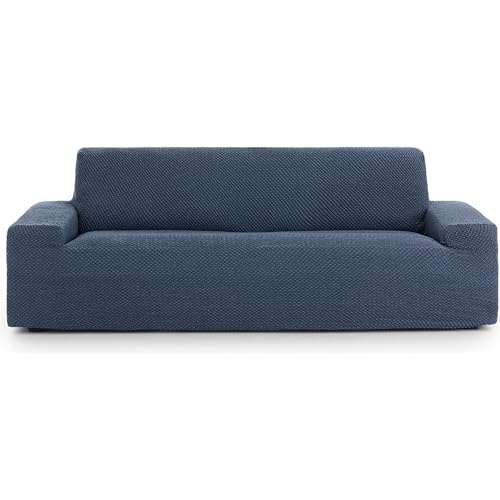 Housse de canapé 3 places bleue universelle et polyvalente pour protection de dossier - 2