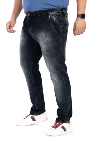 Image of Pluss Tribe - Plus Size Jeans for Men - Denim Jeans - Ideal for Casual, Office Available Sizes : 40 to 52