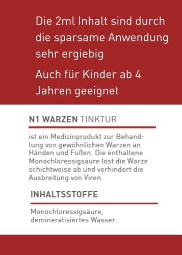Warzenmittel N1 Warzen Tinktur 2 ml, Medizinprodukt zur Warzenbehandlung