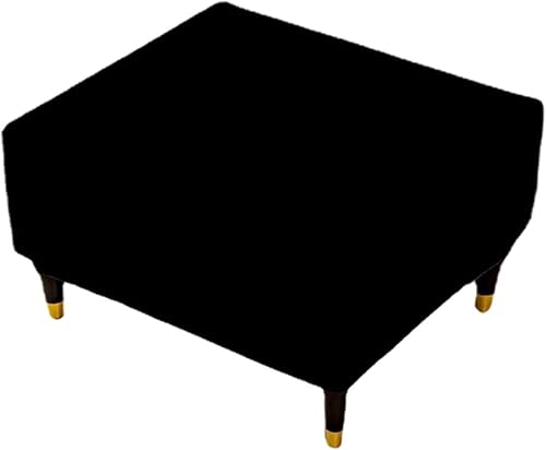 Funda otomana cuadrada impermeable, funda elástica de piel sintética, funda otomana sólida para otomana de almacenamiento plegable pequeña y grande