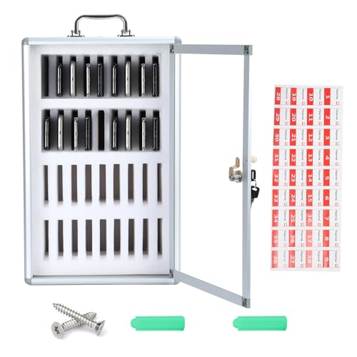 Cell Phone Locker, 36/48 Slot Aluminum Alloy Storage Cabinet, Wall-Mounted or Desktop Use, with Handle and Safety Lock for Office, Classroom, Gym 36 Slots