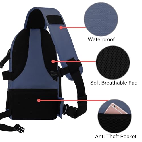 Bolso cámara MOSISO tipo sling, azul acero miniatura 4