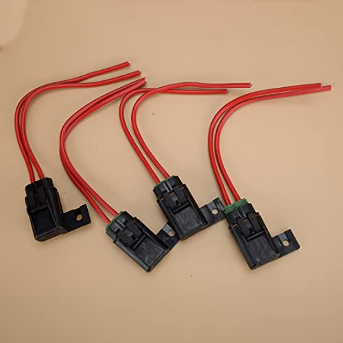 4Pcs 30A 12 AWG ATO ATC In-Line Fuse Holder Waterproof Compatible With Marine Boat Industrial Automotive