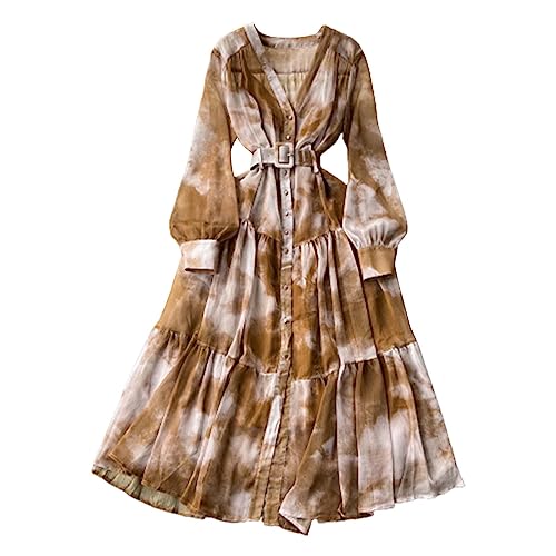 Robe mousseline tie-dye fluide et asymétrique grande taille