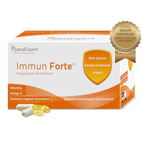 SanaExpert Immun Forte Integratore con Omega 3 e Vitamina C, 90 Capsule