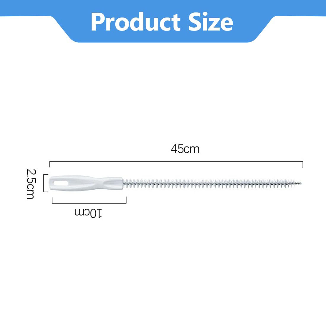 WeddHuis 3 Pezzi Scovolino Flessibile per Tubi, Spazzola di Pulizia per Lavandini, Bagno, Cucina, Doccia (45CM)