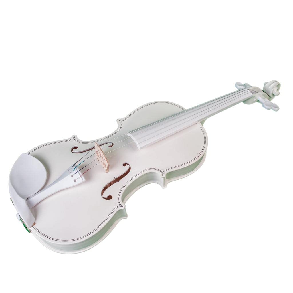 Violino acustico 4/4 di dimensioni standard bianco acero abete starter kit per principianti con custodia e archetto accessori in ebano – perfetto per bambini, studenti e principianti – peso e