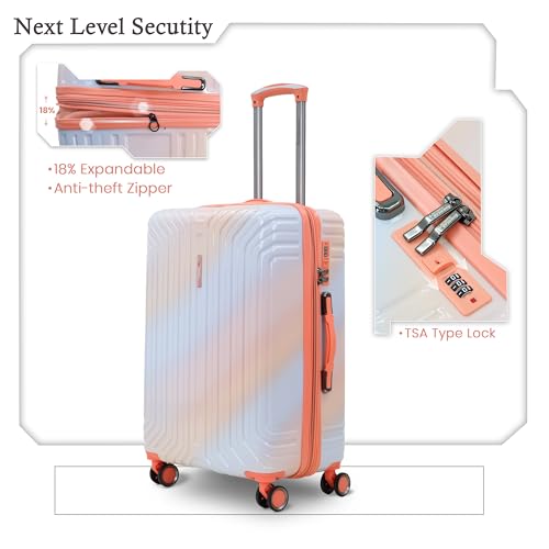 Image of The Wonder Luggage Trolley Bags | Lightweight Durable Hard Shell | Polycarbonate Expandable Suitcase, Lightweight Durable Hard Shell, TSA Type Lock, 360 Disc Spinner Wheels