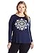 Lucky Brand Women's Plus Size Gold Mandala Metallic Tee