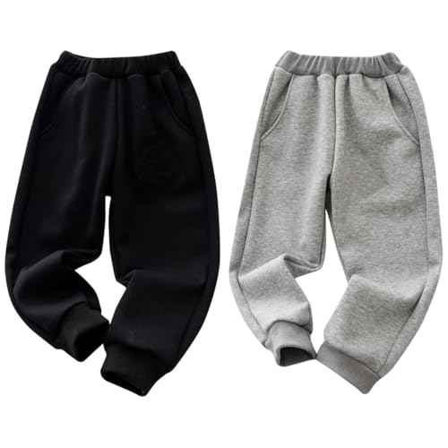 Pantalon de jogging polaire enfant pour garçon et fille de 3 à 11 ans en coton chaud hiver