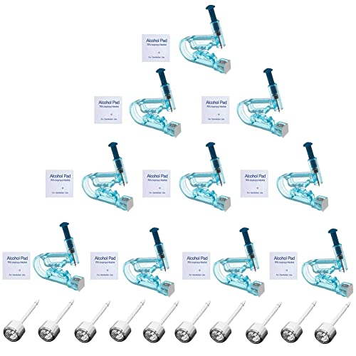 Piercing Pistole 10 Set Werkzeug Einweg-Ohr-Piercing Werkzeug Einweg-Ohr-Piercing mit Ohrstecker Ohrpiercing Werkzeug für Asepsis Piercing Kit Ohr-Piercing Gun mit alkoholischer Baumwolle Cover