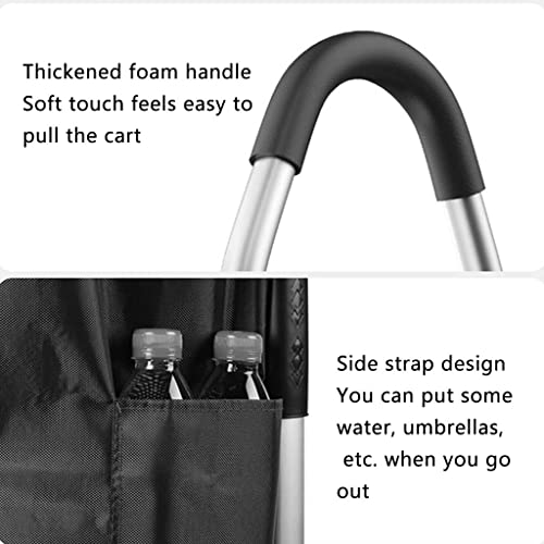Z-SEAT Zusammenklappbarer Einkaufswagen Leichter Einkaufstrolley aus Aluminiumlegierung Haushalts-Push-Pull… – Bild 7