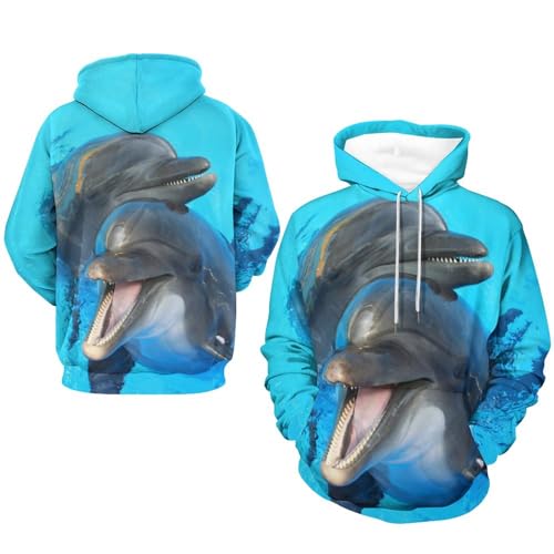 Hoodie dauphin UMENG idéal pour vos sorties décontractées, pull à capuche manches longues