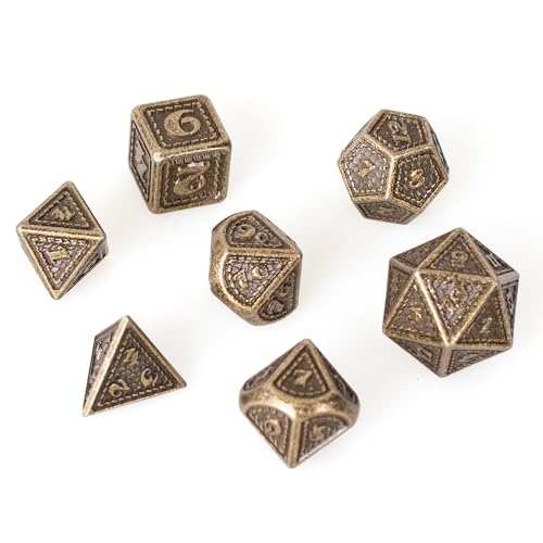 Epic Forge Set of 7 Metal Dice 16 mm (Metal Box) - Dragon Scale Gold - Image 2