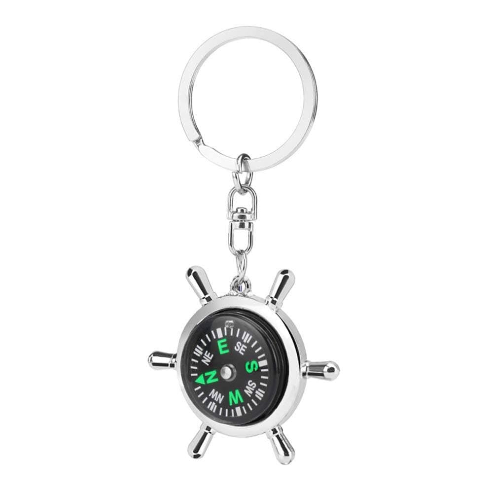 Compass Keychain, Ship Helm Style, Metal, for Hiking, Trekking, Camping and Outdoor Adventure-image-30