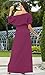 KOH KOH Womens Long Sexy One Off Shoulder Flowy Casual 3/4 Short Sleeve Cocktail Wedding Party Guest Maternity Gown Gowns Maxi Dress Dresses, Fuchsia Magenta Pink L 12-14
