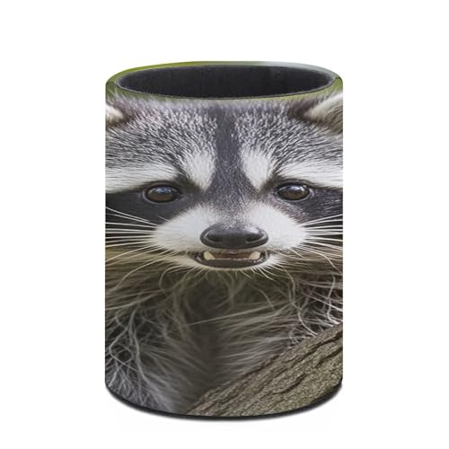 Pot à crayons rond raton laveur en céramique pour bureau