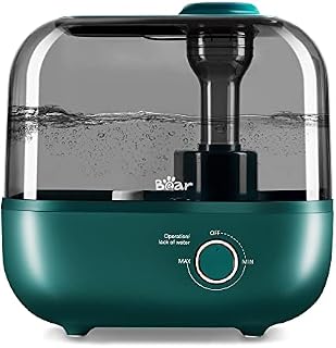 BEAR Nawilżacz powietrza 5 l, bardzo cichy 28 dB, dla niemowląt i roślin, czas pracy 35 godzin, z tacą do aromaterapii, dyszą parową 360°, automatyczne wyłączanie