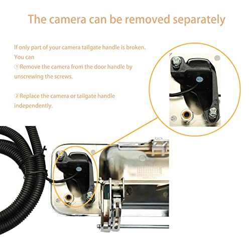 Image of Backup Camera Tailgate Handle, Compatible with Toyota Tundra 2007-2013 | With Key-Hole, with 170 Rear Viewing Angle, Waterproof, Rear View Camera, Back up Camera, Reverse Camera