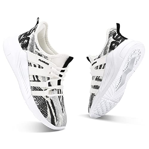 Runside Boys Girls Tennis Shoes Kids Lightweight Breathable Sneakers Lace-Up Running Athletic Shoes For Toddler/Little Kid/Big Kid Camouflage Grey #TOP2