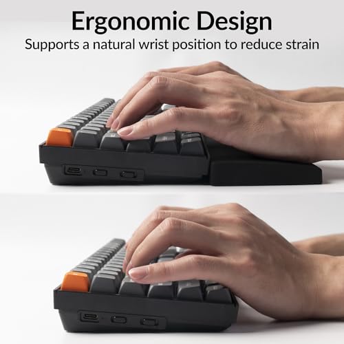 Image of Ergonomic Silicone Wrist Rest for Keychron K12 / Q4 / Q60 / Q60 Max / Q4 Pro / Q4 HE / V4 / V4 Max, 12.04 inch Honeycomb Non-Slip Palm Rest, 60% Compact Mechanical Keyboard Support with Typing Pain Relief