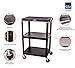 Luxor Multipurpose Adjustable Height Steel Audio Video Presentation Cart with 3 Shelves