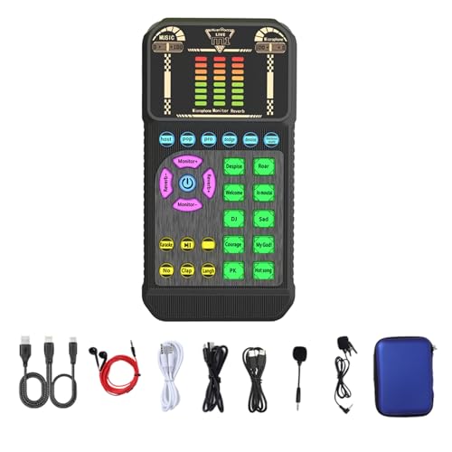 AMISENK Interfaces de sonido USB universales, tarjeta de sonido para transmisión de juegos, captura de voz clara, construye interfaces de juego