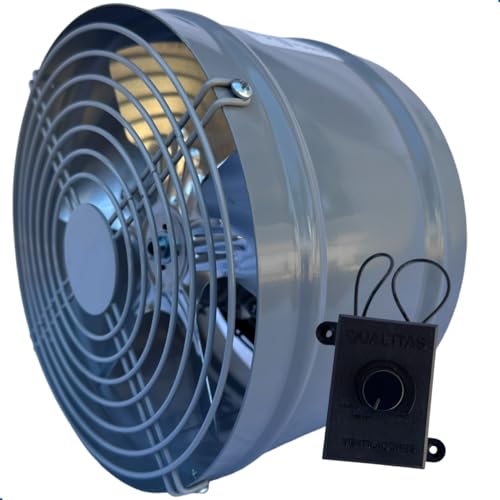 Exaustor Axial 25cm Industrial Qualitas Eq250m2 110V 220V Para Coifa Churrasqueira Dutos Cozinha