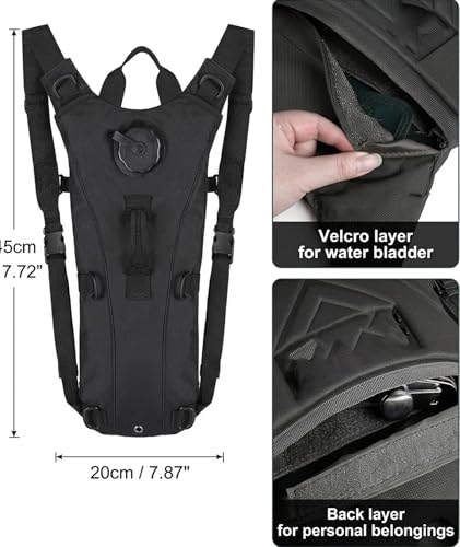 Image of 3L Tactical Hydration Backpack with Pre-Installed Removable Water Bladder, Hydration Bag, Ergonomic Lightweight Design for Hiking, Cycling, Outdoor Adventures