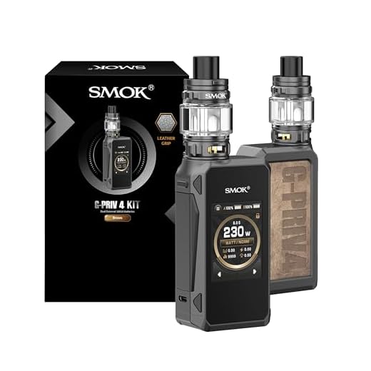 SMOK G-PRIV 4 DL Box Mod Vape Kit Akkuträger 5–230W Dual 18650 2.0 Zoll Touchscreen TFV18 Mini Verdampfer 6.5ml Type-C Laden Braun 18650 Akkus Nicht Enthalten Ohne Nikotin