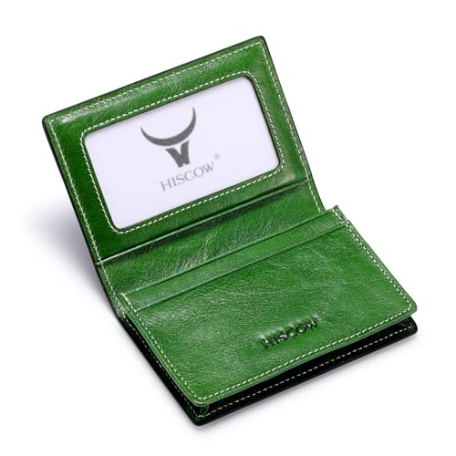 Image of HISCOW Business Card Holder with Large Compartment - Full Grain Leather