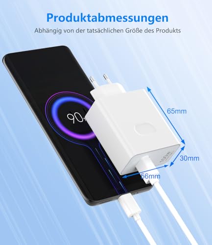 100 W SuperCharge ładowarka kompatybilna z Huawei & Honor, USB-A/USB-C 2 w 1, szybka ładowarka z kablem do ładowania 6 A USB-A na USB-C, zasilacz sieciowy do Mate 70/60/50/40 Pura 70 P60 P50, Nova