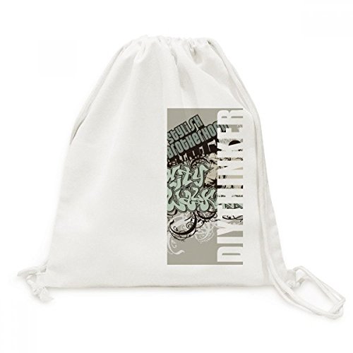 Sac de voyage en toile graffiti pour adolescent avec cordon de serrage élégant