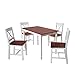 Juego de mesa de comedor de madera maciza de pino con 4 sillas en forma de X conjunto de muebles de cocina (forma X, color blanco y marrón)
