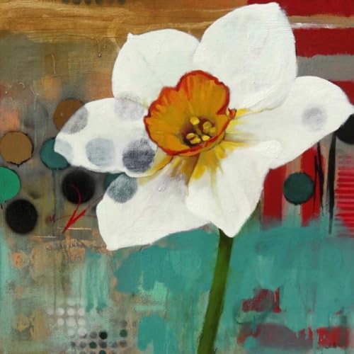 ArtDirect Daffodil Mannerisms Unframed Art Print Giclee Poster by Rasmusson, Jennifer - Ready for Framing with Customization Sizes 8x8, 11x11, 16x16, 24x24, 36x36, and 48x48 Inches