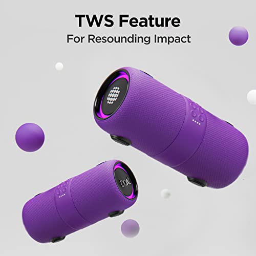 Image of Boat Stone 1200 14W Bluetooth Speaker with Upto 9 Hours Battery, RGB LEDs, IPX7 and TWS Feature((Techno Purple)