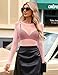 Kate Kasin Womens Mesh Tops Casual, Going Out Sheer Blouse, Slim See Through Tee Shirts Trendy Pink 3XL
