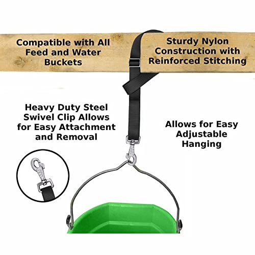 Rosemarie Horse Bucket Strap Hangers,Horse Suppliers Adjustable Nylon Straps up to 700 lbs for Hay Nets, Water Buckets… - Image 4