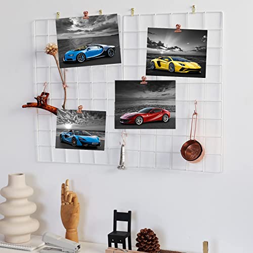 Car Poster For Boys Room Beach Theme Black White Sports Posters Lamborghini Poster Mclaren Ferrari Bugatti Car Wall Art Set Of 4 Unframed (8X10 In) Cars Wall Decor For Bedroom #TOP4
