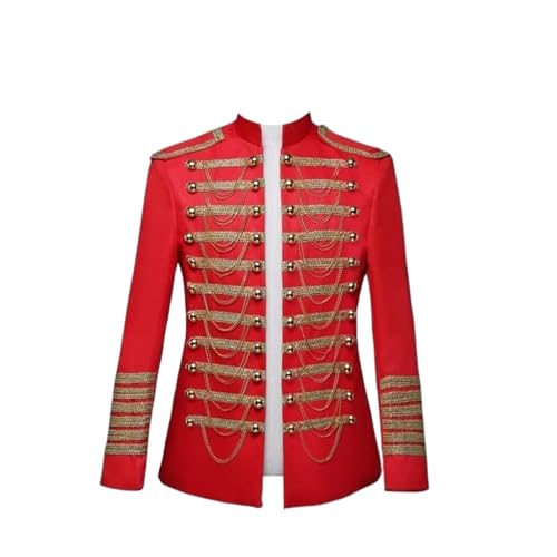 Mens Military Dress Suit Jacket Nightclub DJ Performance Clothing