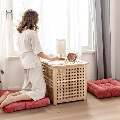 Image of Floor Pillow, Square Meditation Pillow for Seating on Floor Solid Thick Tufted Seat Cushion Meditation Cushion for Yoga Living Room Sofa Balcony Outdoor