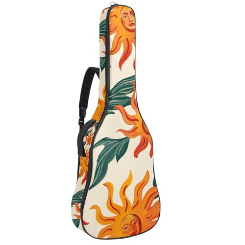 Sac à dos guitare imperméable motif soleil pour transport guitare basse et acoustique