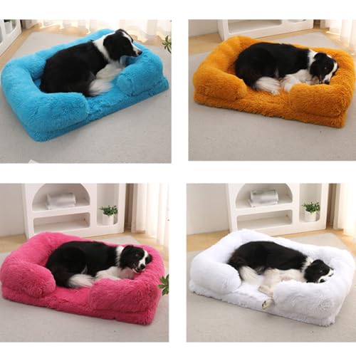 Fluffy Wolke Orthopädisches Hundebett, Hundekissen, für mittelgroße Hunde 2.5-40KG, wasserdichte Innenschicht, erhöhte Ränder, Abnehmbarer, waschbarer Bezug, rutschfest,Weinrot,S 40*35 CM(