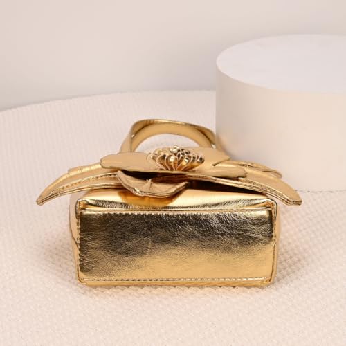 Image of Mini Flower Evening Purse Floral Clutch Purses for Women PU Leather Evening Handbag with Chain Wedding Party Prom