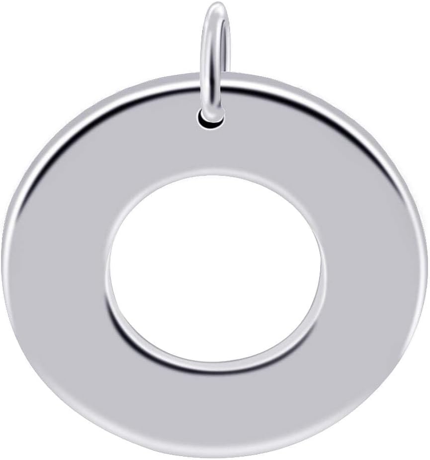 Gem Avenue Round Shaped Donut Polished 1.4 inch 925 Sterling Silver Pendant for Women
