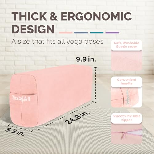 Image of Yes4All Triple-Layer Sponge Yoga Bolster Pillow for Restorative Yoga & Meditation - Versatile Yoga Support Pillow, Balance & Poses Modification