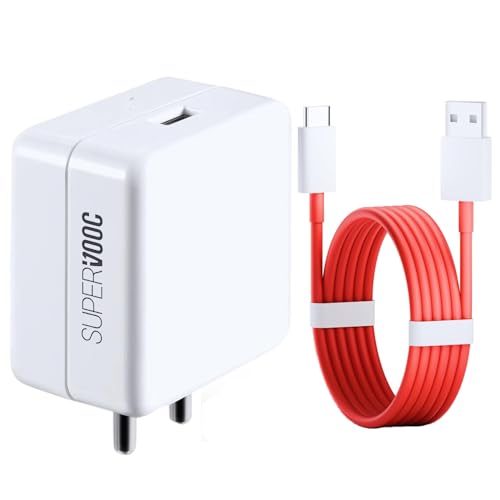 Image of Oneplus 65W Original SuperVOOC Single Port Charger with Type C 1M Cable, Dash /Superdart /Wrap Compatible with Oneplus 13 /13R /12 /12R /11 /11R /10 /10 Pro /9 -Fast (VOOC 65W Set)