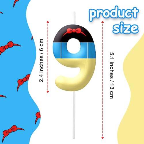 Image of White Cartoon Birthday Candles, Number 9 Candle White Themed Birthday Party Supplies, 2.4 inch Birthday Candles for Cake Topper Party Decorations, Birthday Decorations for Boys Girls (Number 9)