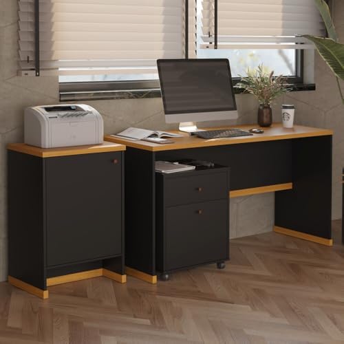 VIA NOSSA - Kit Escritório Mesa Gaveteiro Balcão Berlin - Vianoss...